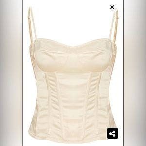 Pretty Little Thing, N.W.T, Beige corset top.